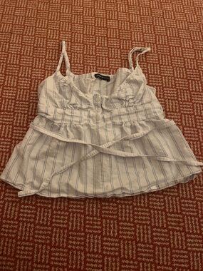 Brandy Melville Blue and White striped Babydoll top